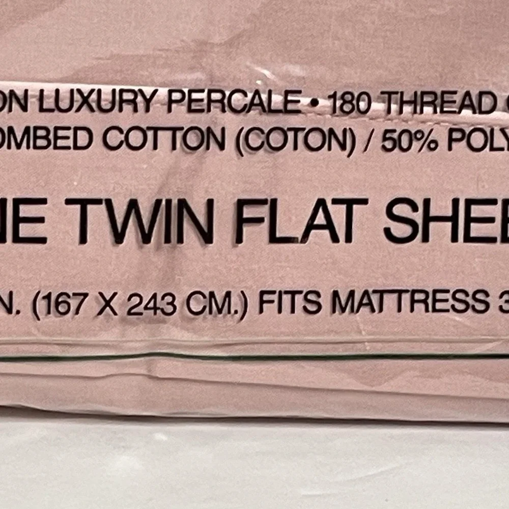 Vintage Cannon Monticello Percale Twin Flat Sheet No-Iron 180 Thread Count Mauve